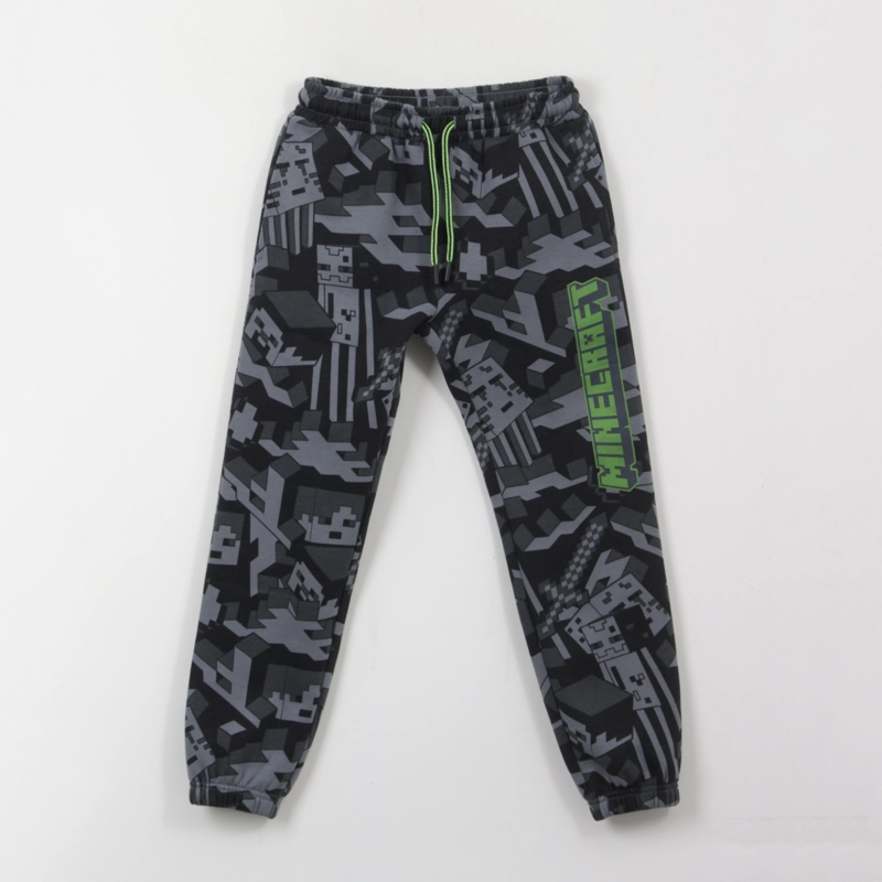 PANTALON DE BUZO NIÑO FULL PRINT GRIS MINECRAFT - 1