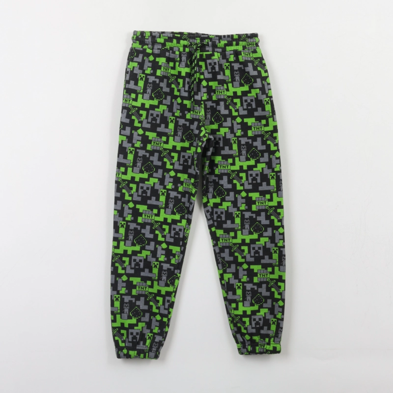 PANTALON DE BUZO NIÑO FULL PRINT NEGRO MINECRAFT - 1