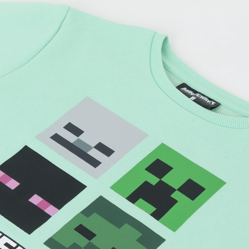 CONJUNTO BUZO NIÑO PERSONAJES VERDE MINECRAFT - 3