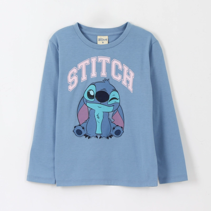 POLERA MANGA LARGA NIÑA GUIÑO LILO & STITCH AZUL DISNEY - 1