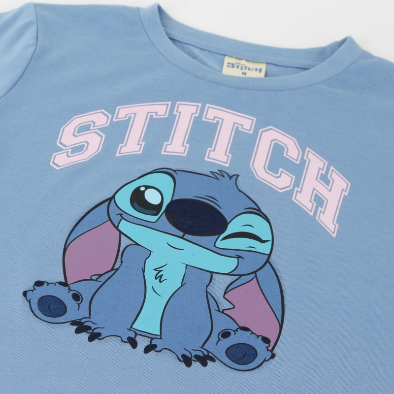 POLERA MANGA LARGA NIÑA GUIÑO LILO & STITCH AZUL DISNEY - 3