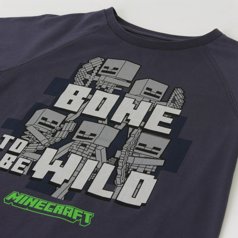 POLERON CERRADO NIÑO BONE TO BE WILD GRIS MINECRAFT - 3