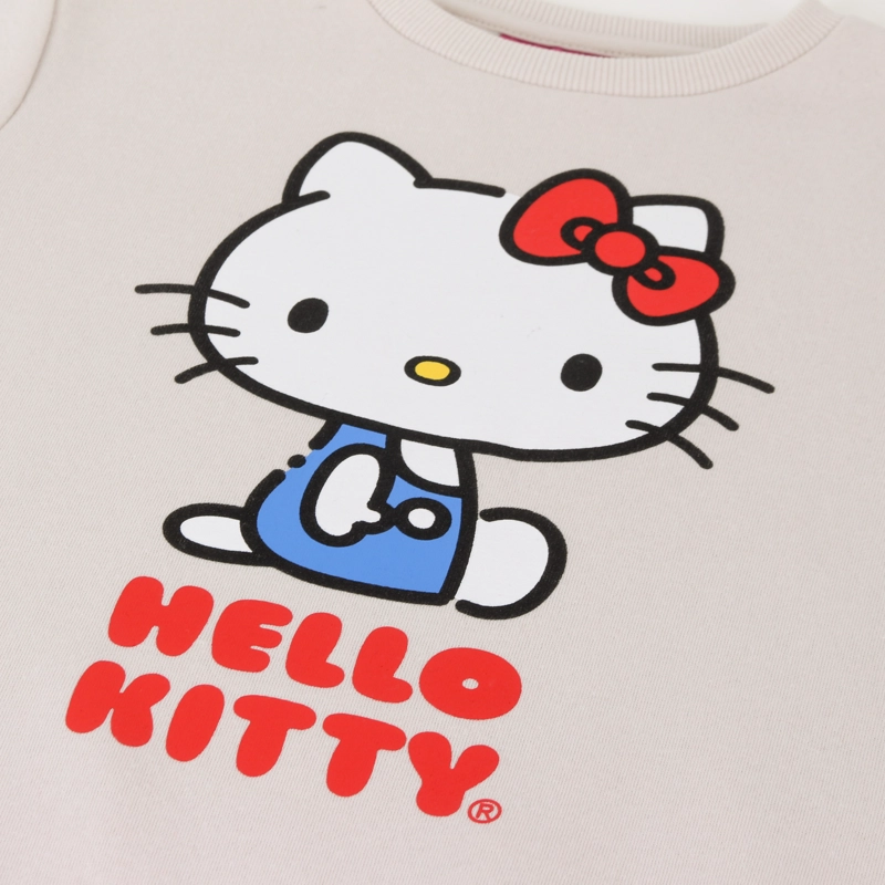 POLERON CERRADO NIÑA PERSONAJE GRIS BLANCO HELLO KITTY - 3