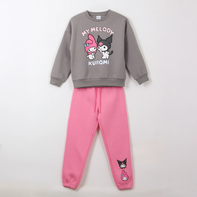 CONJUNTO BUZO NIÑA MY MELODY & KUROMI GRIS HELLO KITTY - 1
