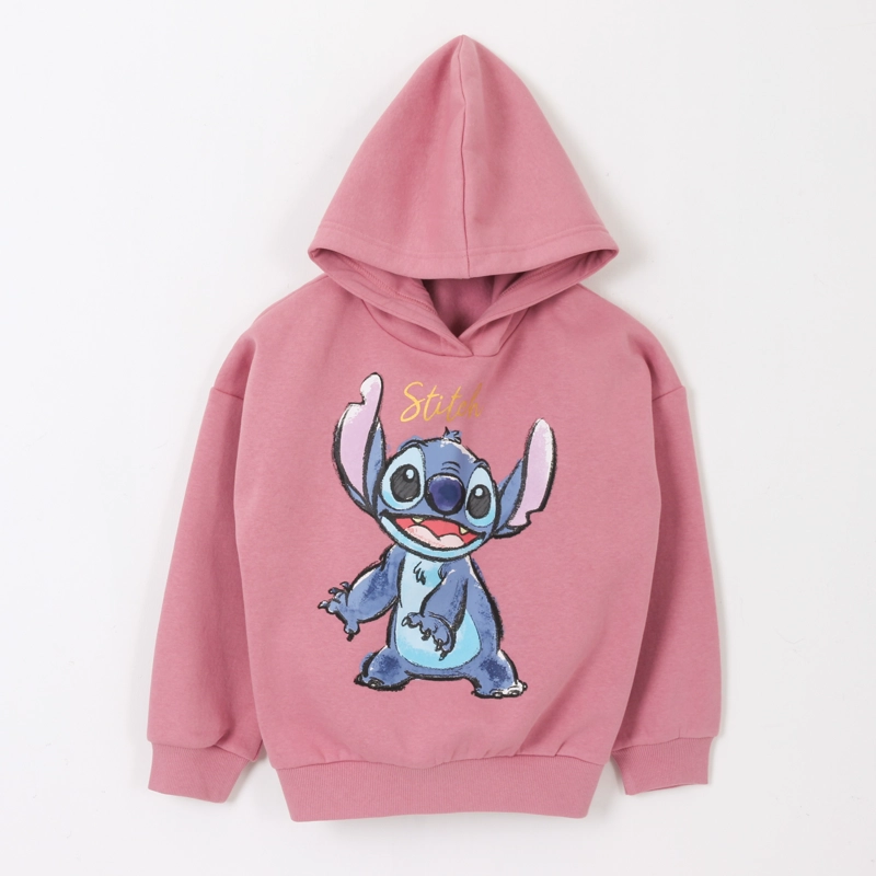 POLERON NIÑA HOODIE PERSONAJE LILO & STITCH ROSADO DISNEY - 1