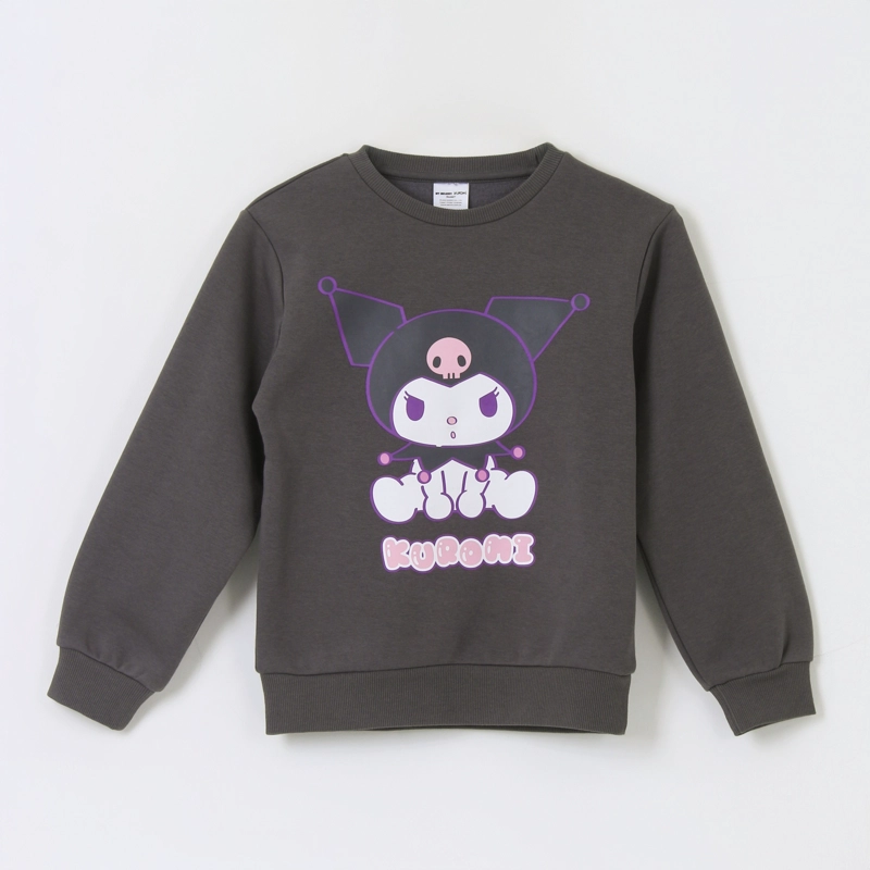 POLERON CERRADO NIÑA KUROMI GRIS HELLO KITTY - 1