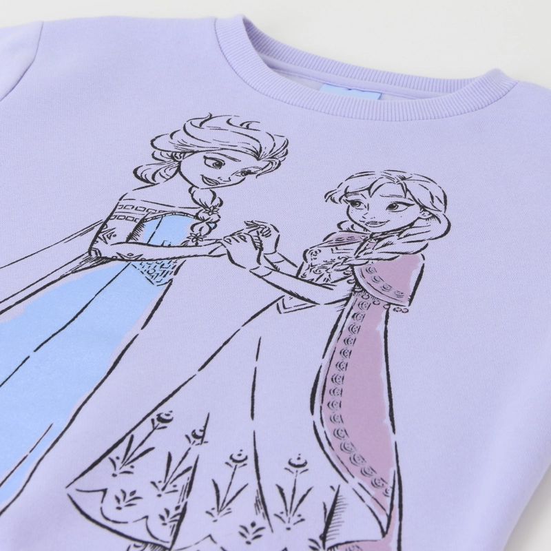 POLERON CERRADO NIÑA FROZEN ELSA & ANNA MORADO DISNEY - 3