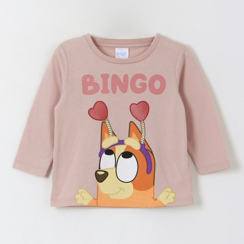 POLERA MANGA LARGA NIÑA BINGO ROSADO BLUEY - 1