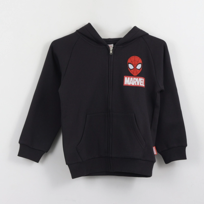 POLERON CON CIERRE NIÑO SPIDERMAN NEGRO MARVEL - 1
