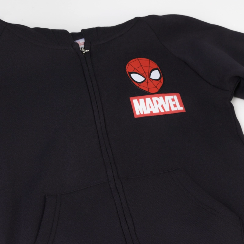 POLERON CON CIERRE NIÑO SPIDERMAN NEGRO MARVEL - 3