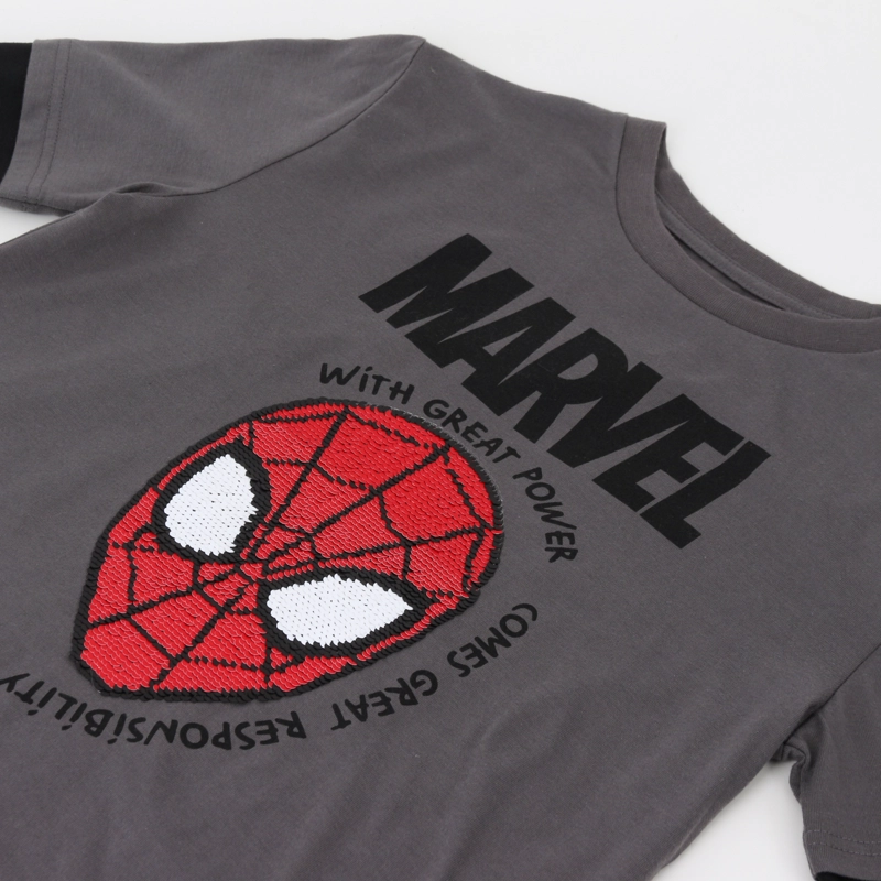 POLERA DOBLE MANGA NIÑO SPIDERMAN FACE GRIS MARVEL - 4