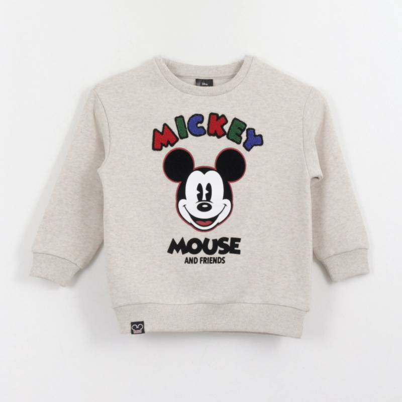 POLERON CERRADO NIÑO BACK PRINT MICKEY MOUSE GRIS DISNEY - 1
