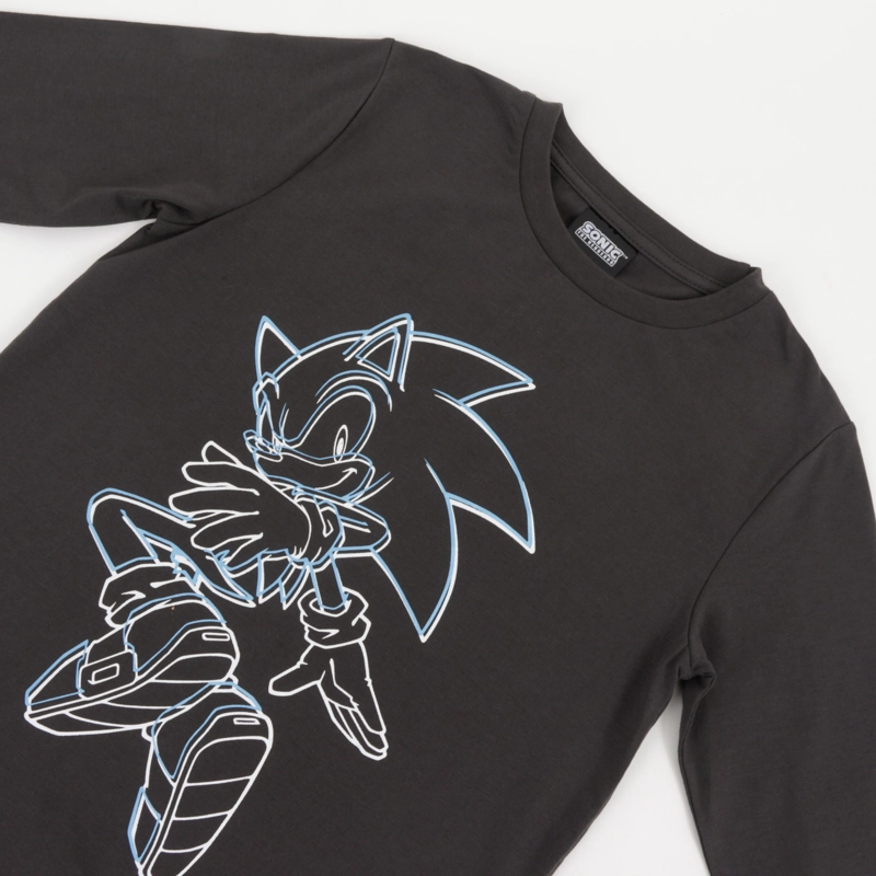POLERA MANGA LARGA NIÑO DISEÑO LINEAL GRIS SONIC - 3