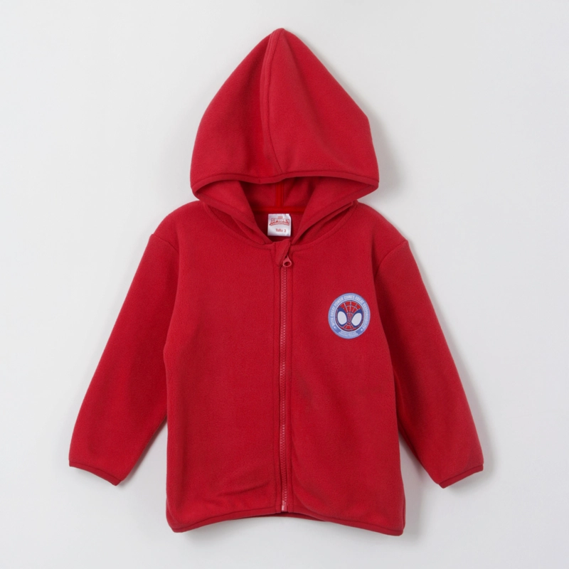 POLAR CON GORRO NIÑO LOGO SPIDEY ROJO MARVEL - 1