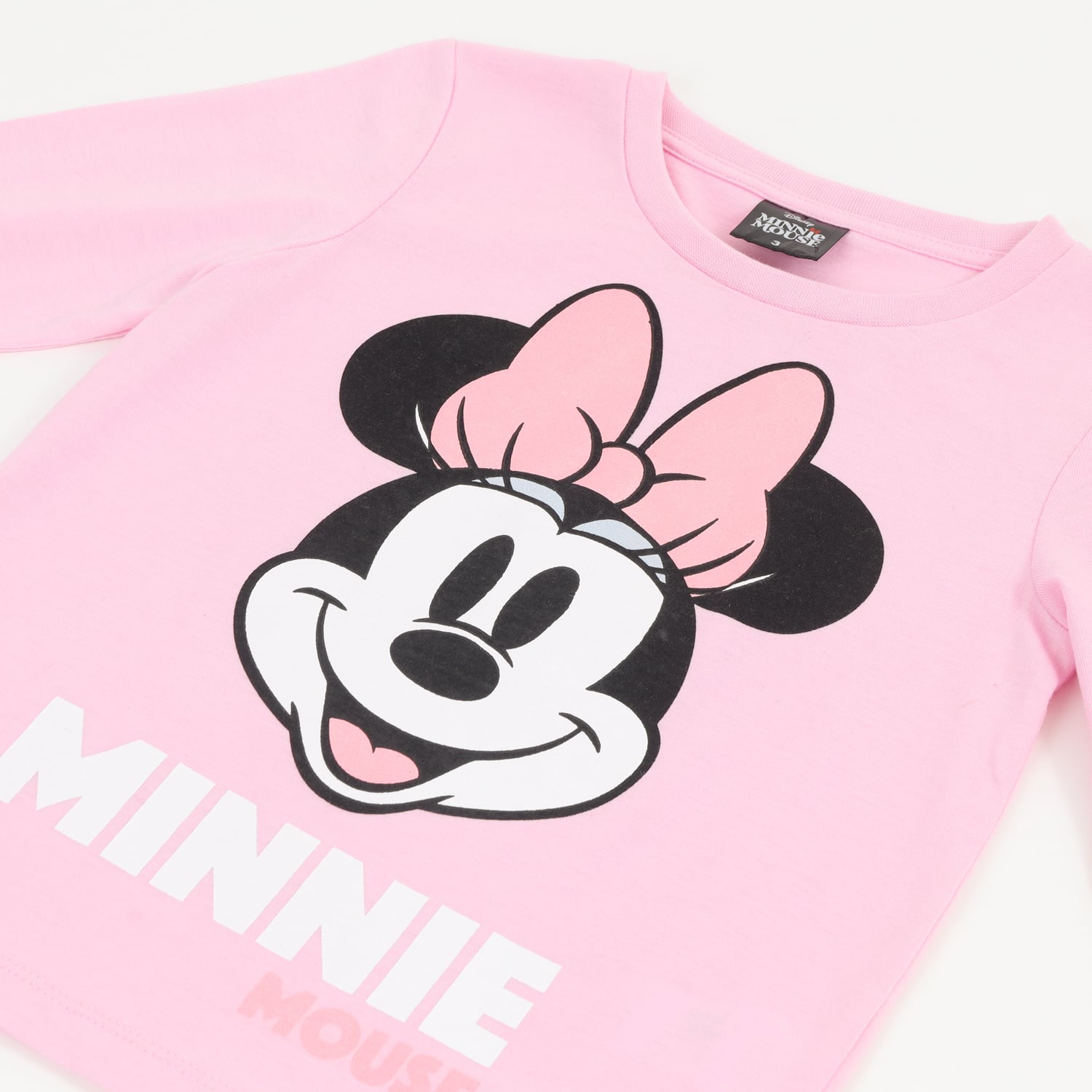 POLERA MANGA LARGA NIÑA MINNIE FACE ROSADO DISNEY - 3