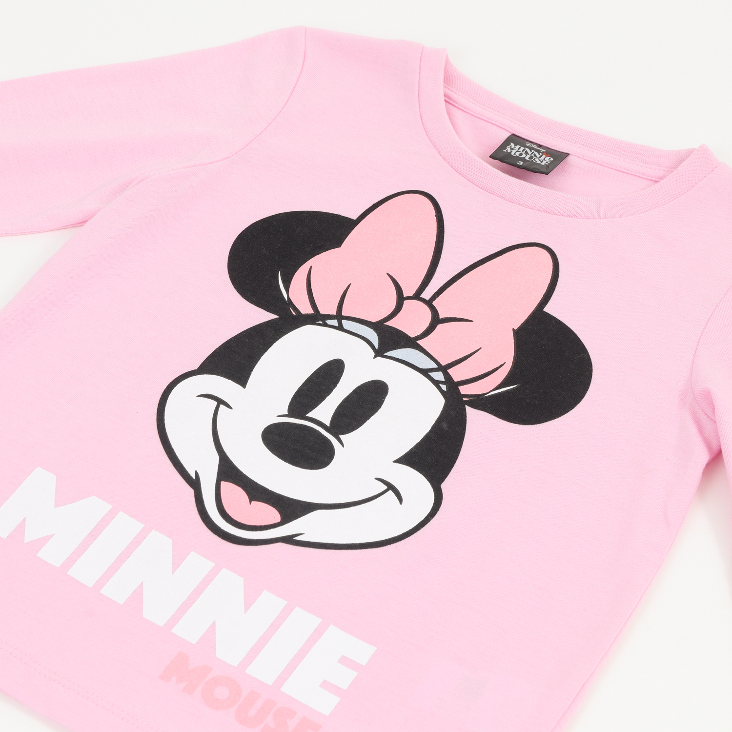 POLERA MANGA LARGA NIÑA MINNIE FACE ROSADO DISNEY - 3
