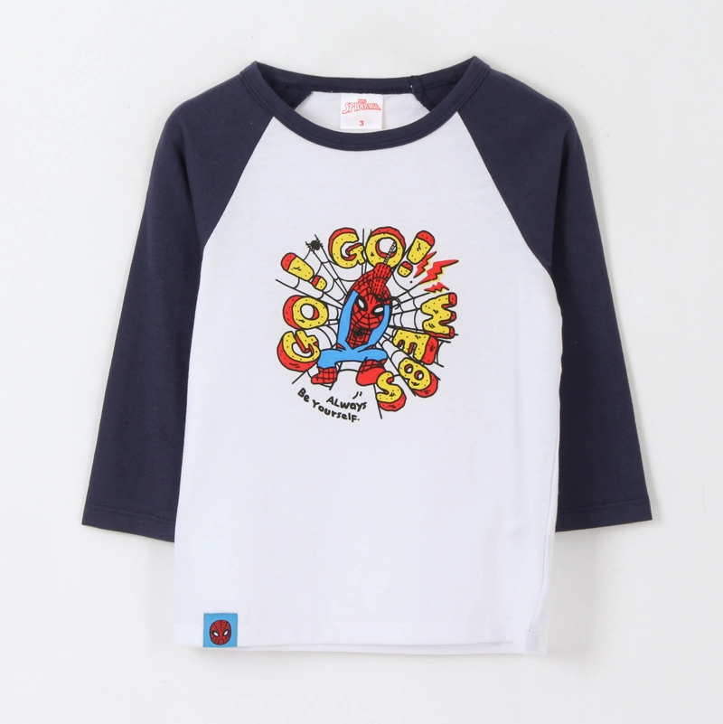 POLERA MANGA LARGA NIÑO GO GO WEBS SPIDERMAN BLANCO MARVEL - 1