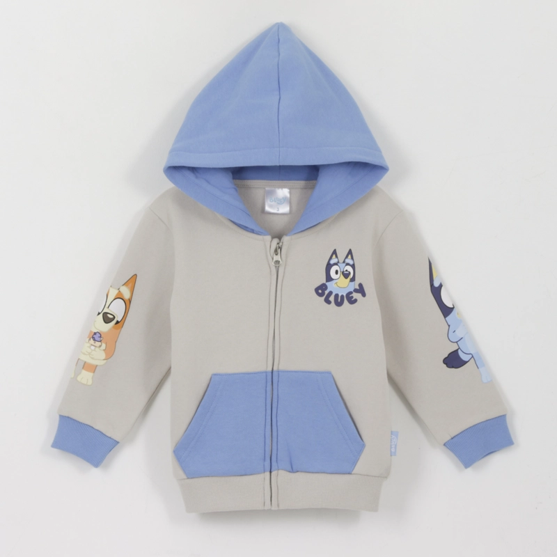 POLERON CON CIERRE NIÑO MANGA PRINT BEIGE BINGO & BLUEY - 1