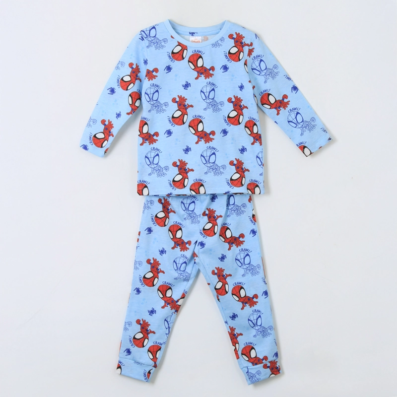 PIJAMA MANGA LARGA NIÑO FULL PRINT SPIDEY CELESTE MARVEL - 1
