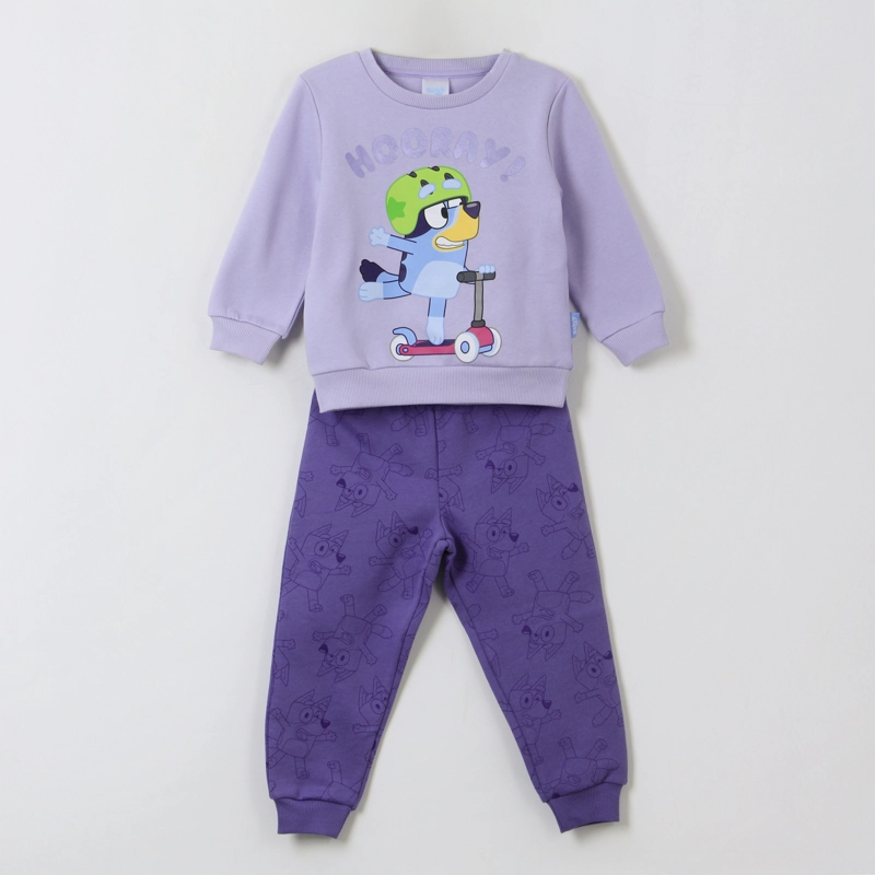 CONJUNTO BUZO NIÑA HOORAY SCOOTER MORADO BLUEY - 1