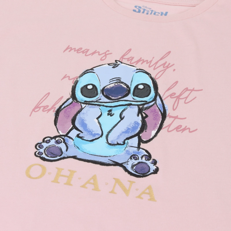 POLERA MANGA LARGA NIÑA OHANA LILO & STITCH ROSADO DISNEY - 3