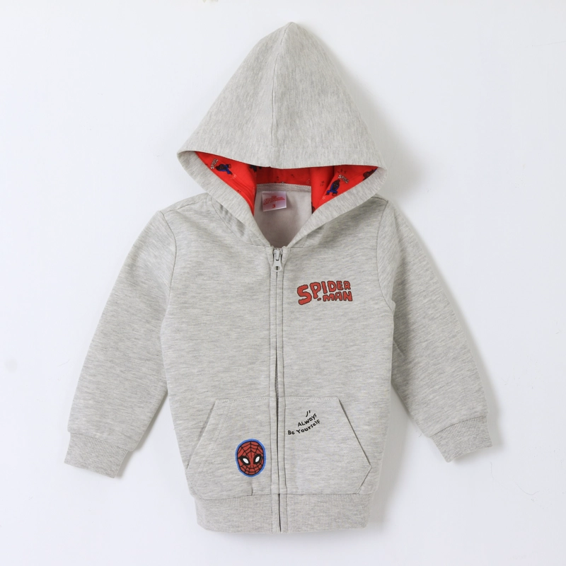 POLERON CON CIERRE NIÑO SPIDERMAN GRIS MARVEL - 1