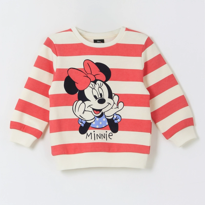 POLERON CERRADO NIÑA RAYAS MINNIE MOUSE BLANCO DISNEY - 1