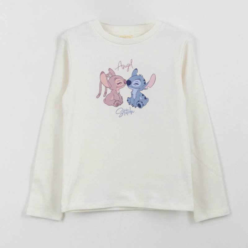 POLERA MANGA LARGA NIÑA RIB LILO & STITCH BLANCO DISNEY - 1