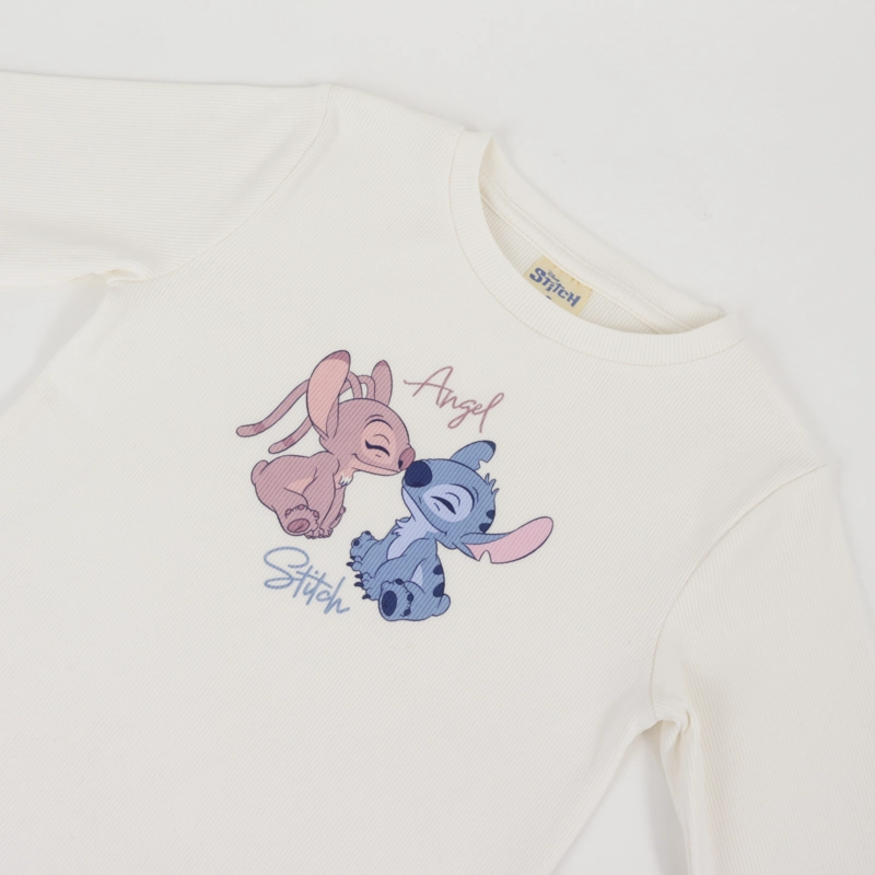 POLERA MANGA LARGA NIÑA RIB LILO & STITCH BLANCO DISNEY - 3