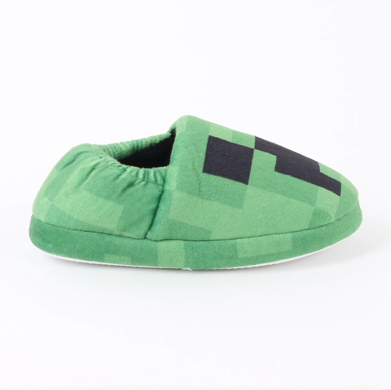 PANTUFLA NIÑO CREEPER FACE VERDE MINECRAFT - 1