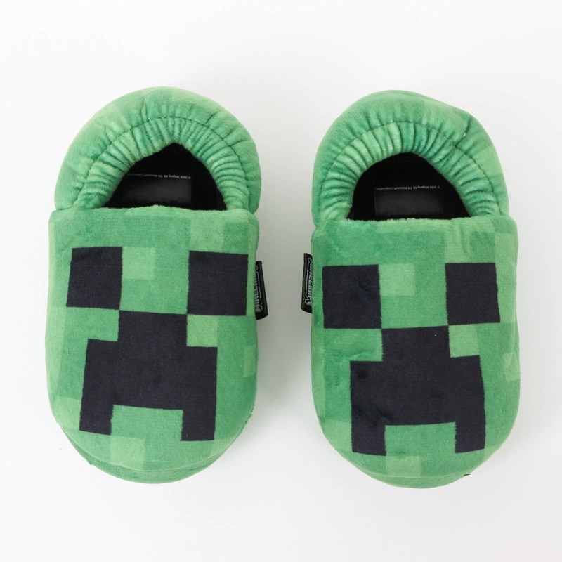 PANTUFLA NIÑO CREEPER FACE VERDE MINECRAFT - 4