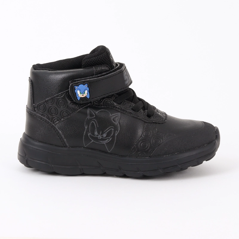 ZAPATILLA ESCOLAR NIÑO CAÑA ALTA NEGRO SONIC - 1