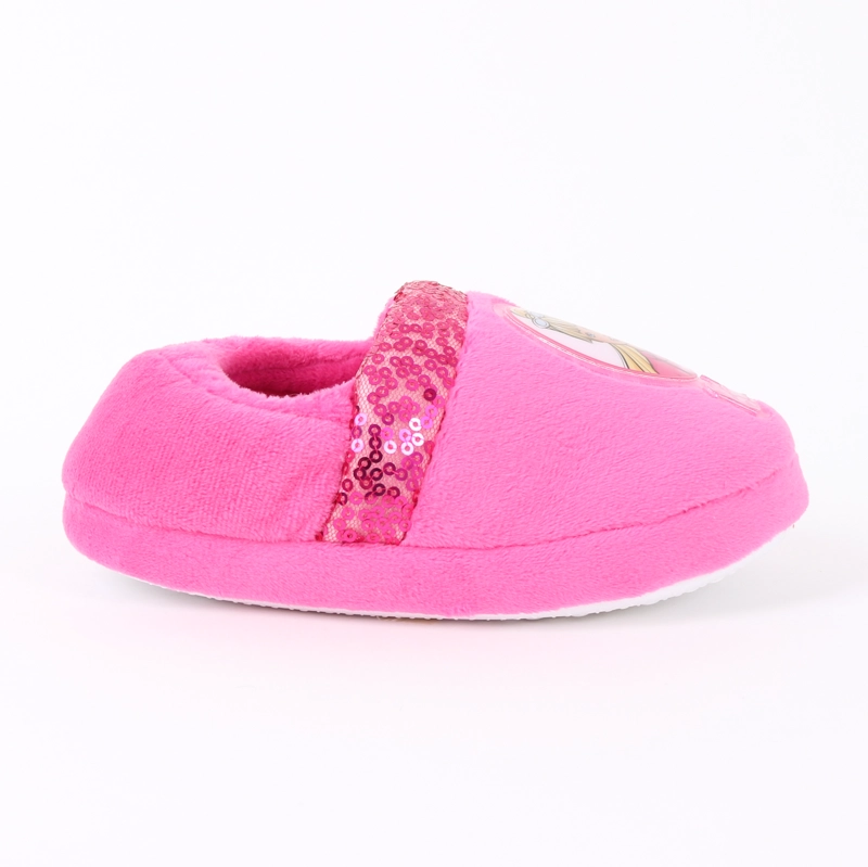 PANTUFLA NIÑA LENTEJUELAS LOGO ROSADO BARBIE - 1