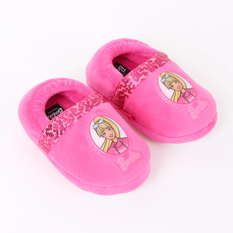 PANTUFLA NIÑA LENTEJUELAS LOGO ROSADO BARBIE - 2
