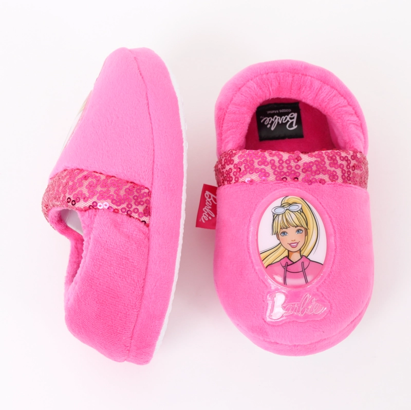 PANTUFLA NIÑA LENTEJUELAS LOGO ROSADO BARBIE - 4