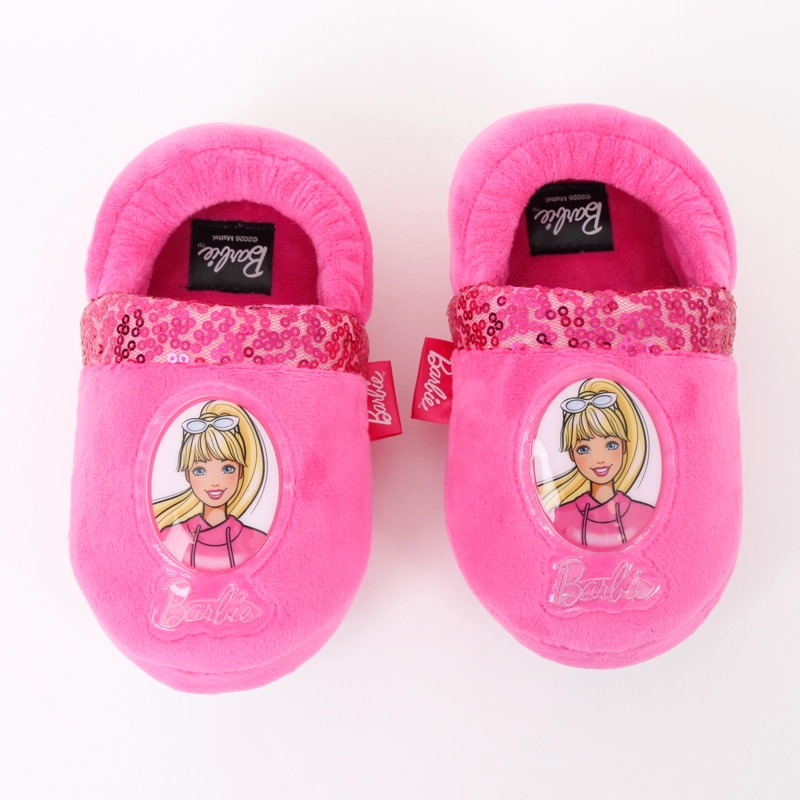PANTUFLA NIÑA LENTEJUELAS LOGO ROSADO BARBIE - 5