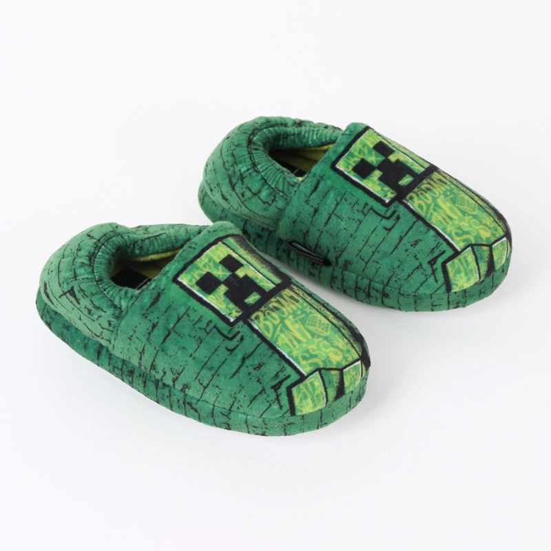 PANTUFLA NIÑO BOOM TNT SSSS CREEPER VERDE MINECRAFT - 2