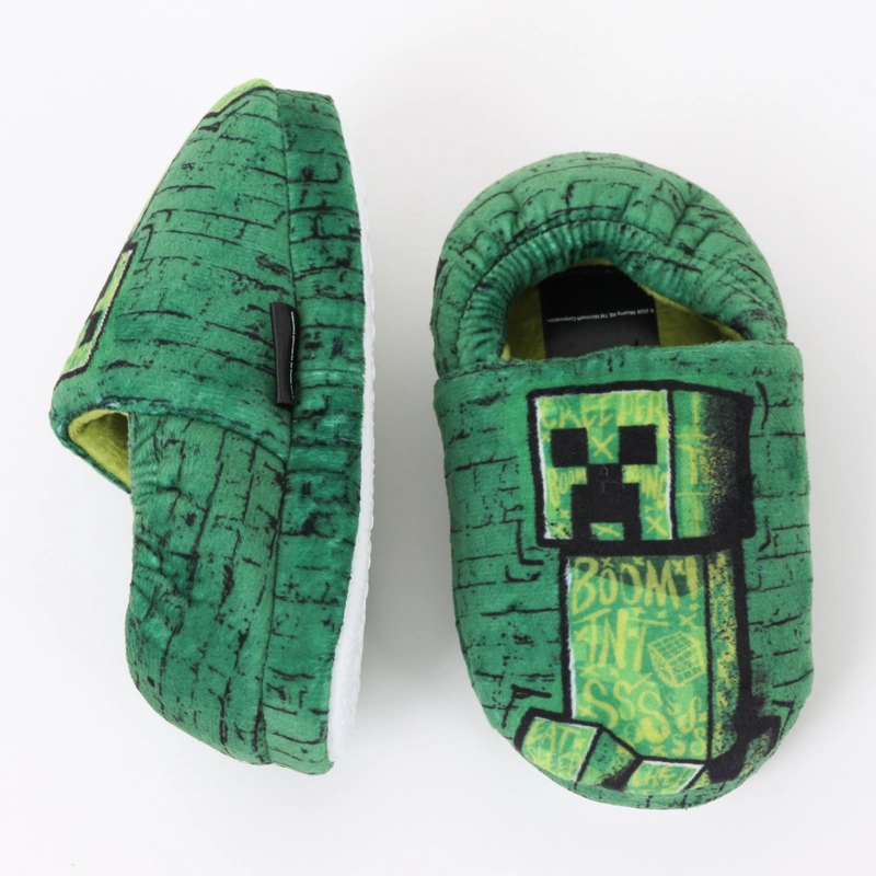 PANTUFLA NIÑO BOOM TNT SSSS CREEPER VERDE MINECRAFT - 4