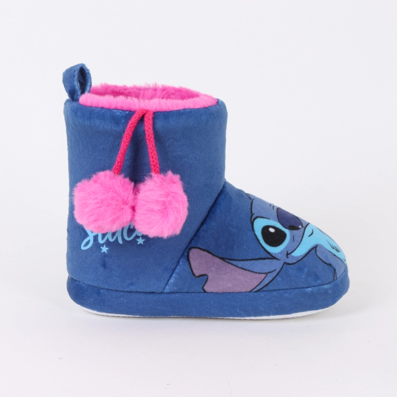 PANTUFLA BOTA NIÑA INVERNAL POMPON LILO & STITCH AZUL DISNEY - 2