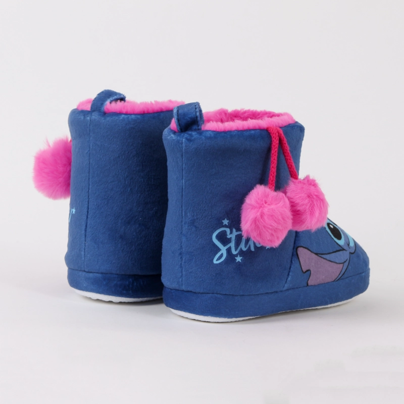PANTUFLA BOTA NIÑA INVERNAL POMPON LILO & STITCH AZUL DISNEY - 3
