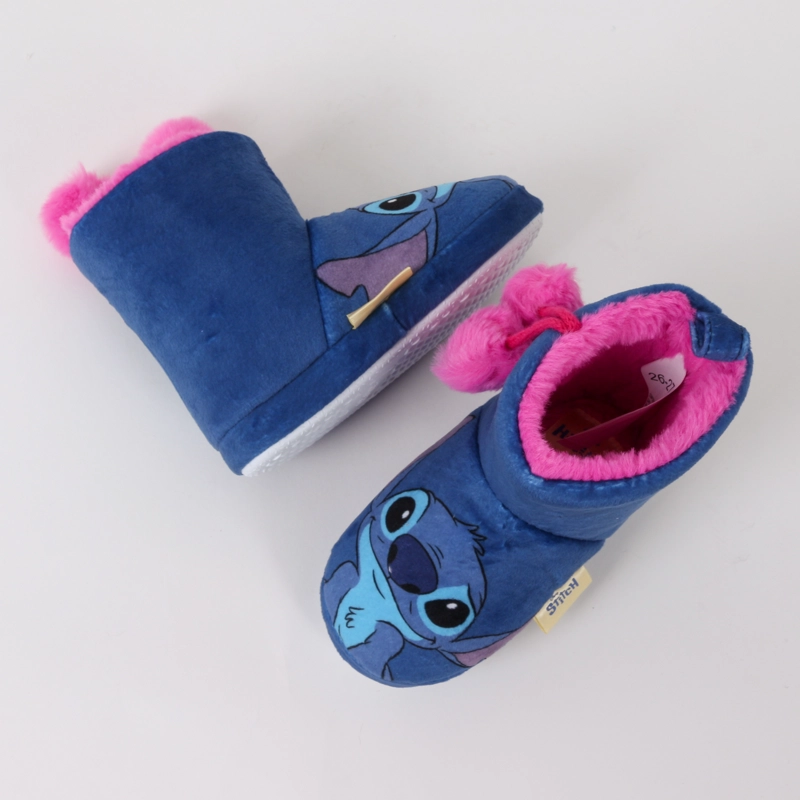 PANTUFLA BOTA NIÑA INVERNAL POMPON LILO & STITCH AZUL DISNEY - 4