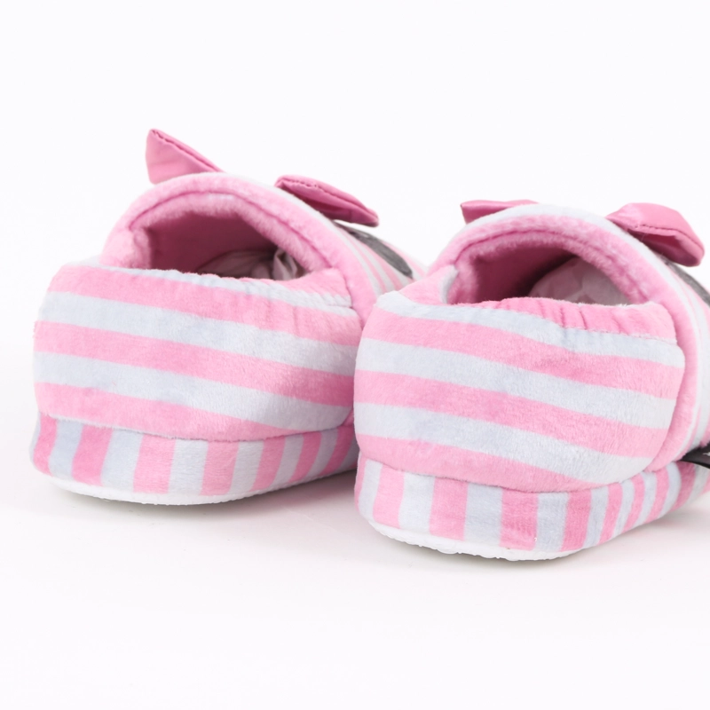 PANTUFLA NIÑA RAYAS MINNIE MOUSE MOÑO ROSADO DISNEY - 3