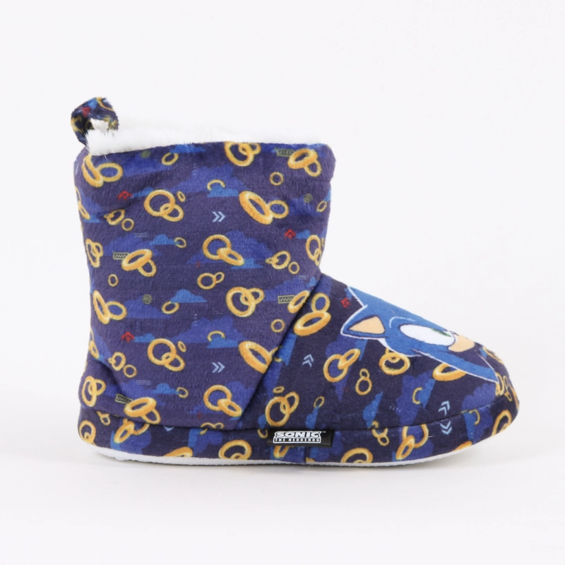 PANTUFLA BOTA NIÑO INVERNAL FULL PRINT RINGS AZUL SONIC - 1