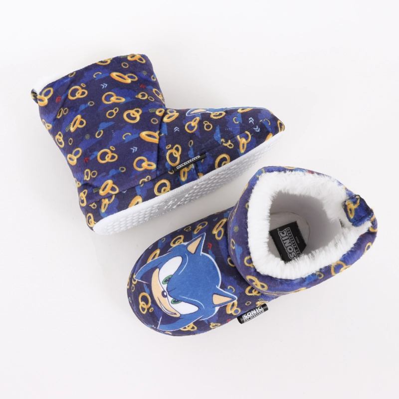 PANTUFLA BOTA NIÑO INVERNAL FULL PRINT RINGS AZUL SONIC - 4