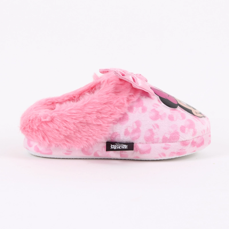 PANTUFLA NIÑA INVERNAL MINNIE MOUSE MOÑO ROSADO DISNEY - 1