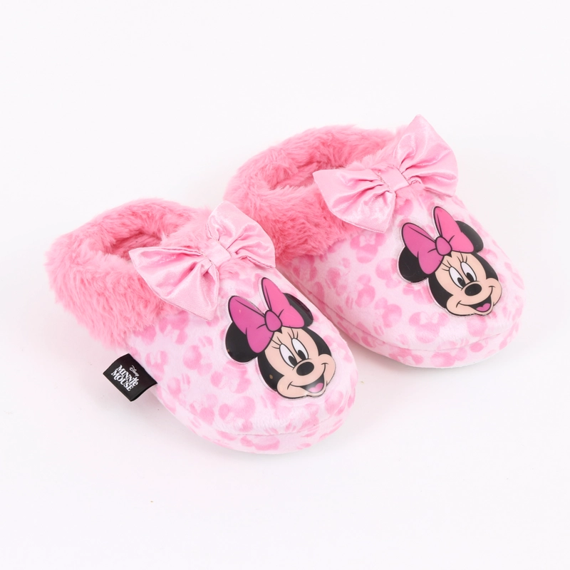 PANTUFLA NIÑA INVERNAL MINNIE MOUSE MOÑO ROSADO DISNEY - 2