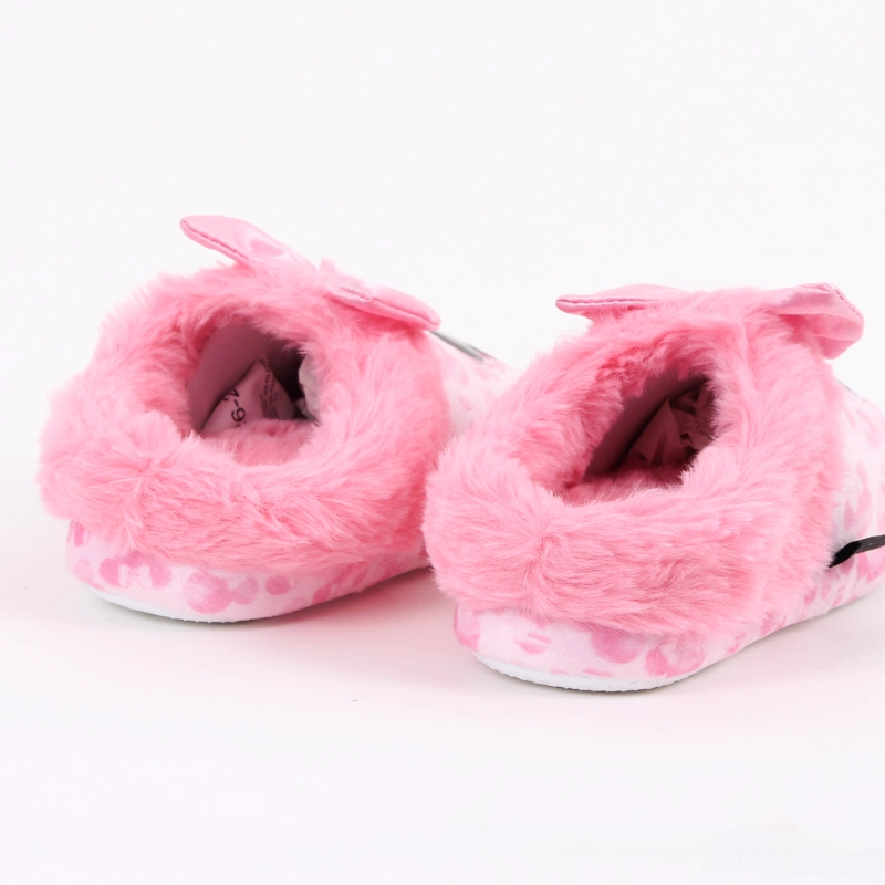 PANTUFLA NIÑA INVERNAL MINNIE MOUSE MOÑO ROSADO DISNEY - 3