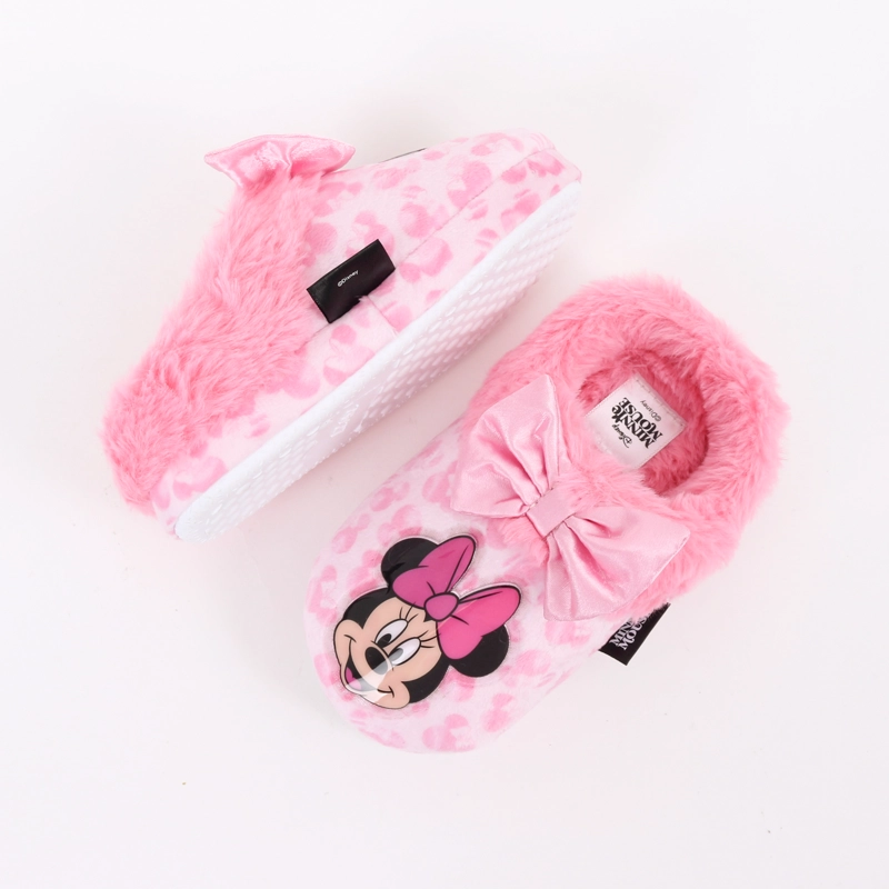 PANTUFLA NIÑA INVERNAL MINNIE MOUSE MOÑO ROSADO DISNEY - 4