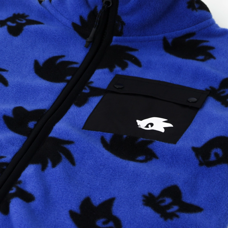 POLAR NIÑO FULL PRINT CARAS AZUL BOLSILLO SONIC - 3