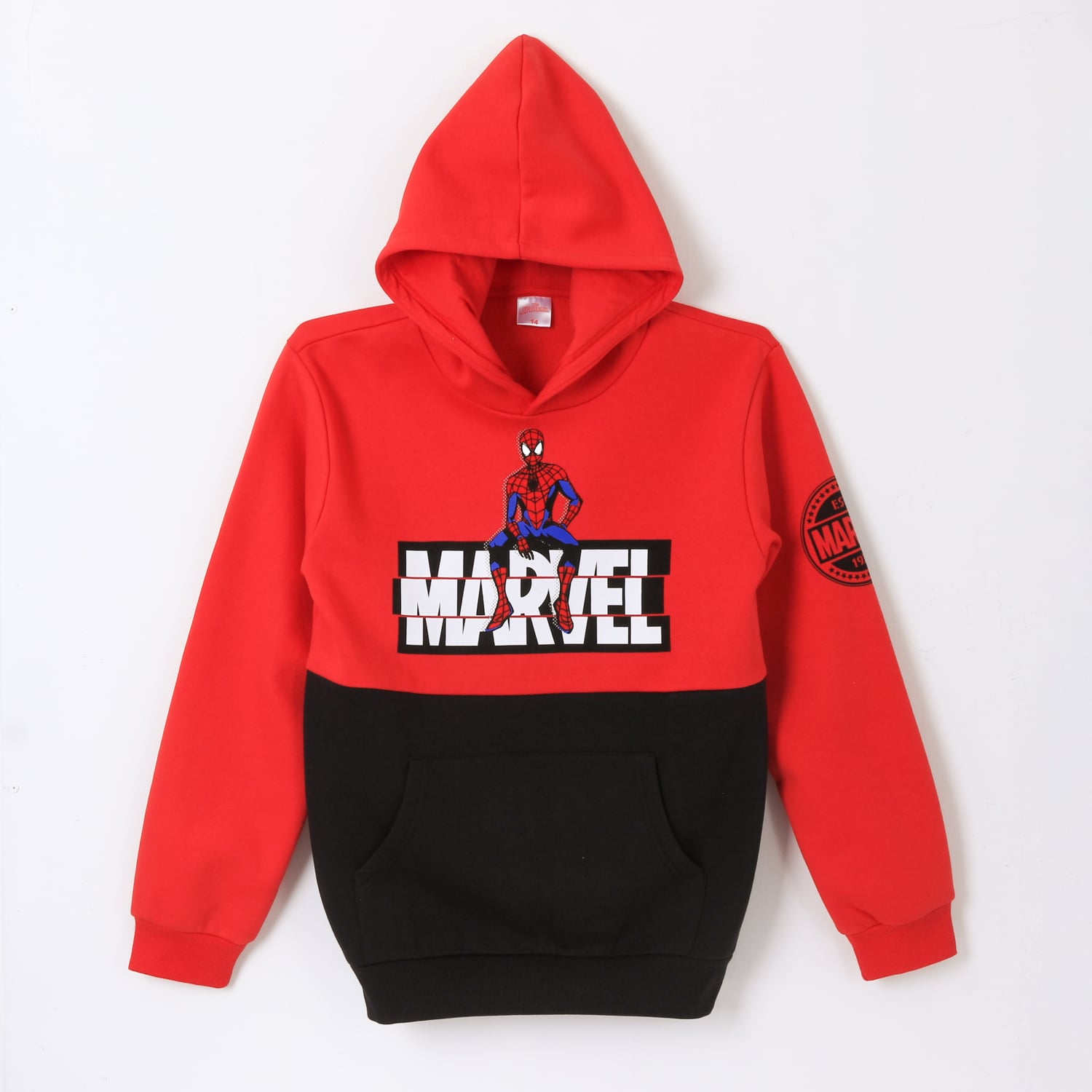 POLERON NIÑO HOODIE SPIDERMAN LOGO ROJO MARVEL - 1